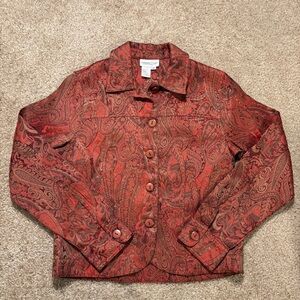 Coldwater Creek Red Paisley Blazer